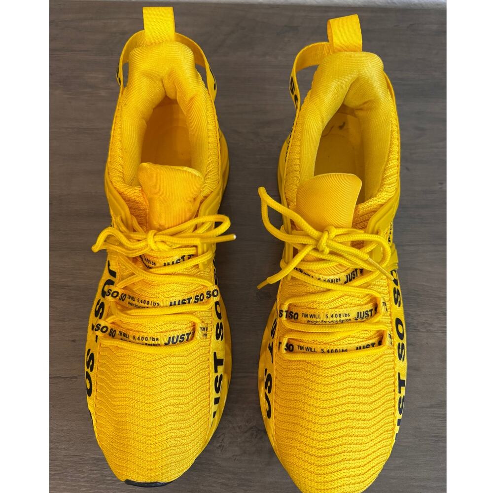 New JUST SO SO Men's Ginger Yellow Athletic Sneakers Shoes Size 43 US 9.5/10 - Picture 11 of 11